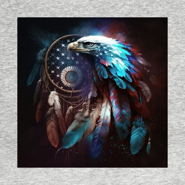 Native American Dream Catcher Patriotic Art by Jades-Corner
